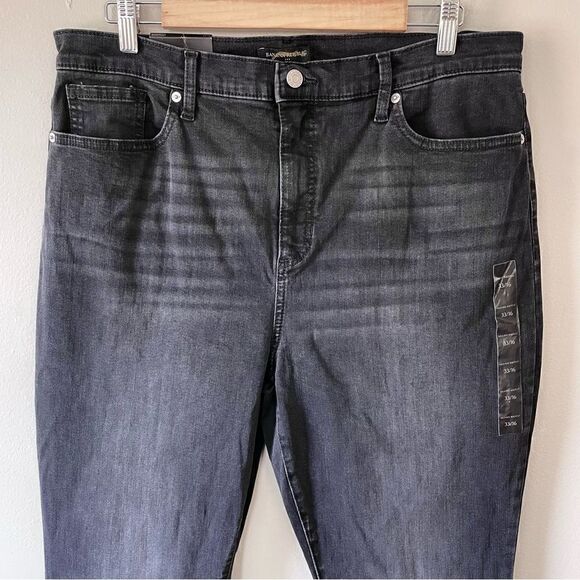 SOLD NOT AVAILABLE!! BANANA REPUBLIC High-Rise Bootcut Jean, Black, Size 18 - Picture 4 of 10